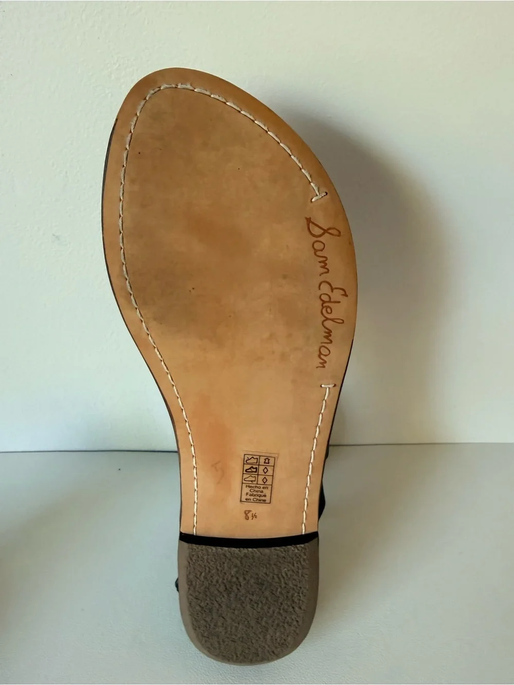 Sam Edelman Black Leather Ginette Gladiator Sandals Ankle Wrap Boho Festival - Picture 10 of 12